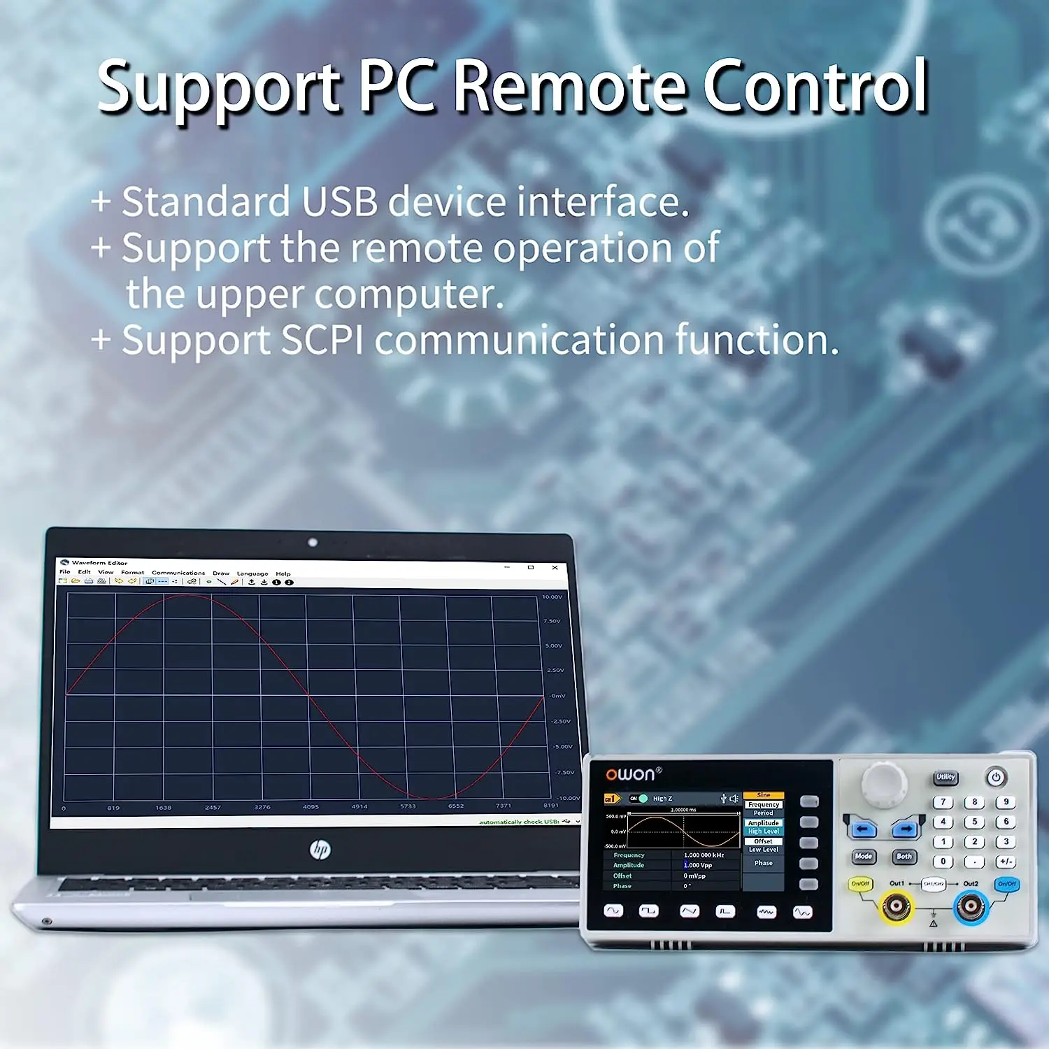 Owon DGE2035 DGE2070 300MSa/s Arbitrary Waveform Generator 14Bits 35MHz / 70Mhz Dual Channels Osiloscopio Digital Oscilloscope