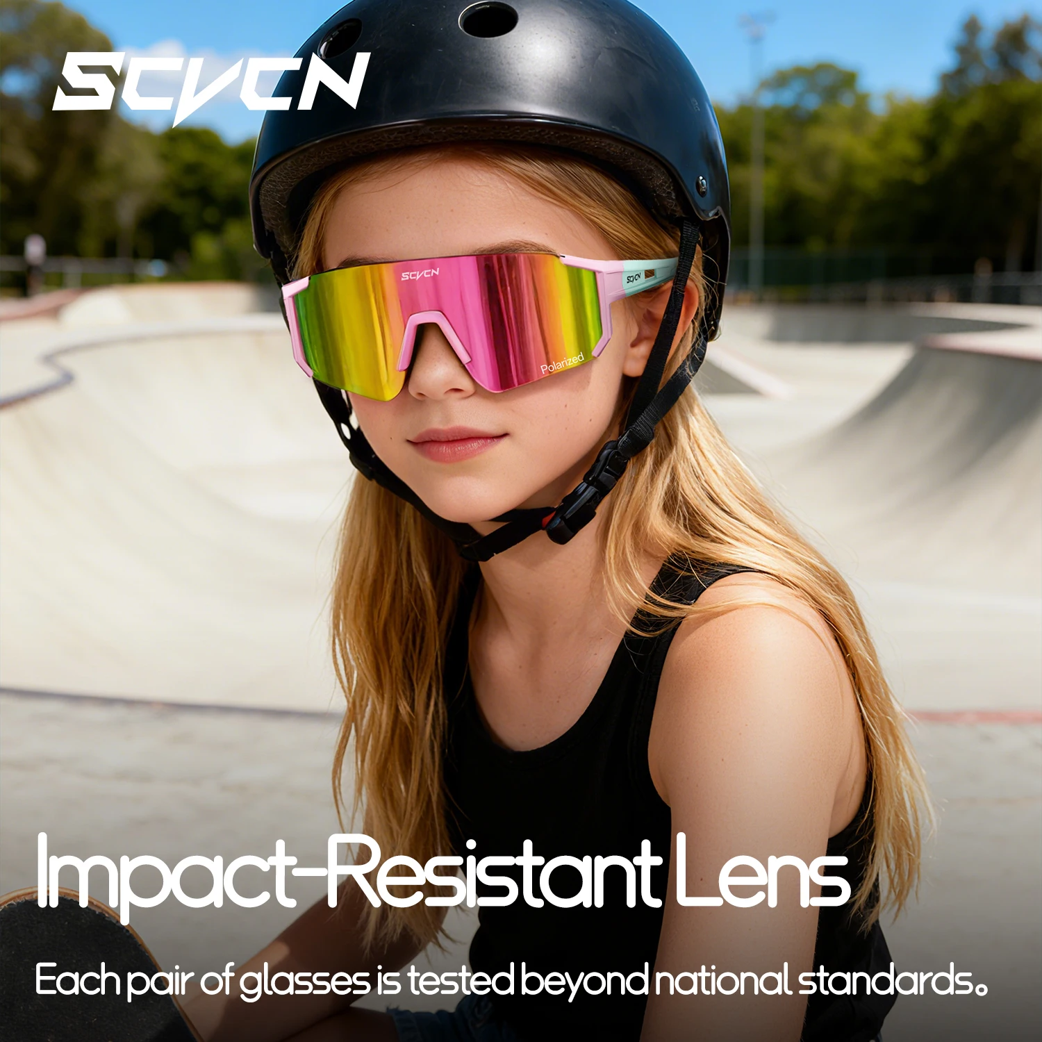 SCVCN جديد اللونية الأطفال الدراجات نظارات الرياضة في الهواء الطلق المراهقين النظارات الشمسية الاطفال الطريق الدراجات الدراجات نظارات UV400 نظارات #3