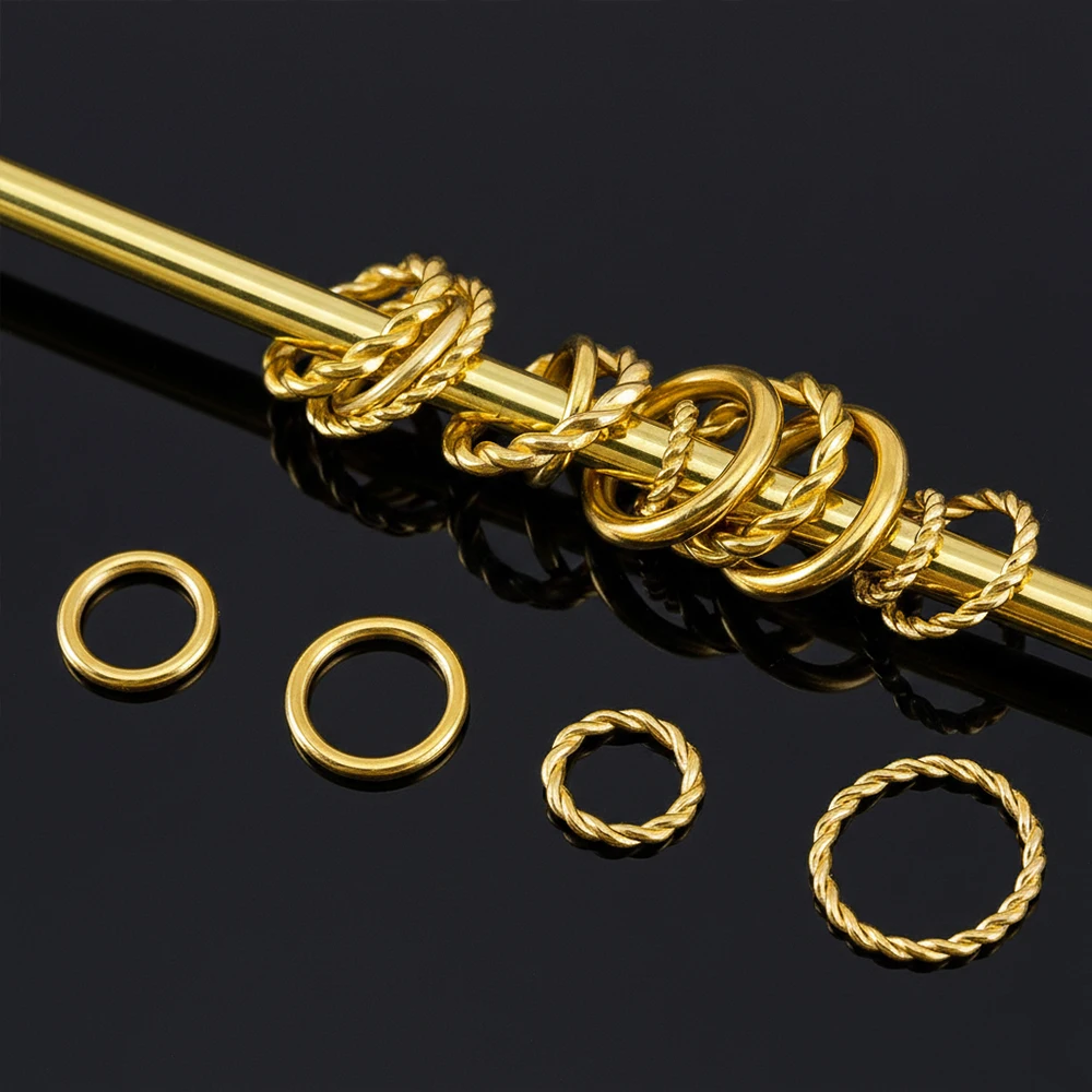 20pcs/Lot Stainless Steel Closed Jump Ring Split Ring Twist Rope Circle Connector Thick for DIY Jewelry Material Making Supplies