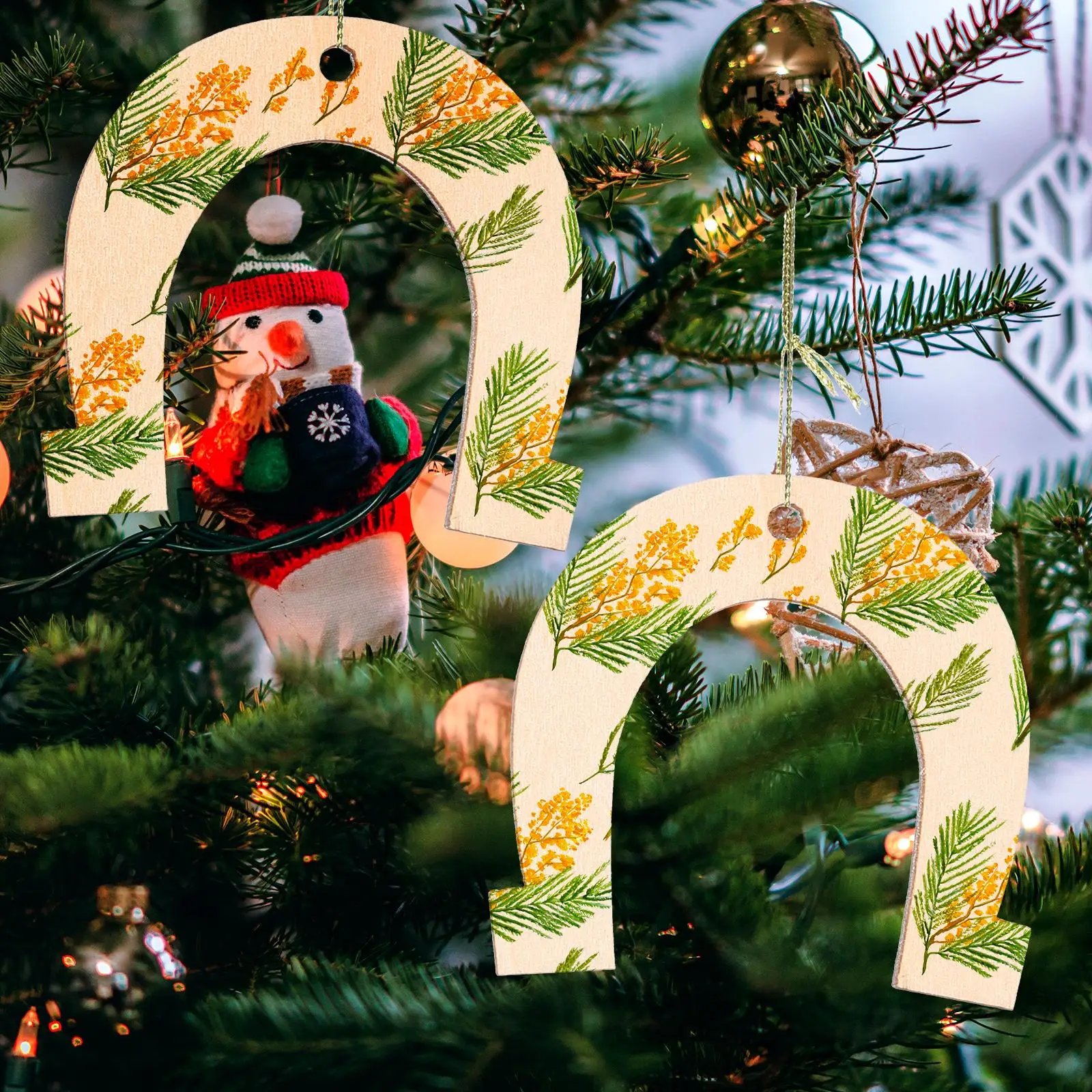 20 Pcs Horseshoe Shaped Wood Slices DIY Decoration Kit Blank Wooden Pieces Lightweight Carry Graffiti Artworks Share Friends