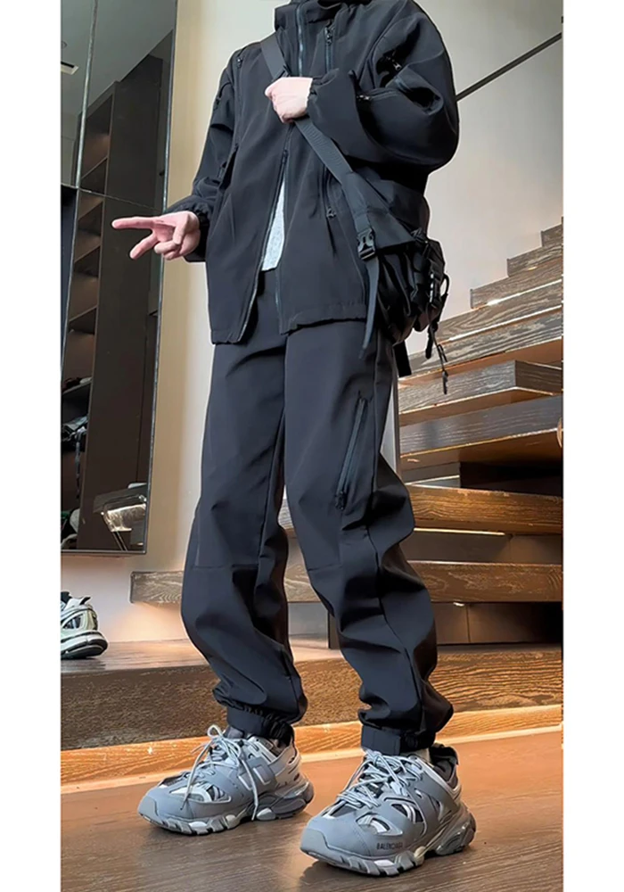 

Northeast Men's Winter Fce Lined Ski Pants Windproof Trousers Casual Cargo Workwear Trousers Loose Fit Youthful Sle