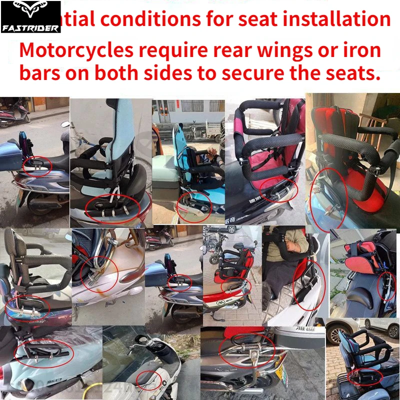 Electric Motorcycle Child Seat Rear Safety Foldable Seat Scooter Motorcycle Safety Guardrail Universal Seat