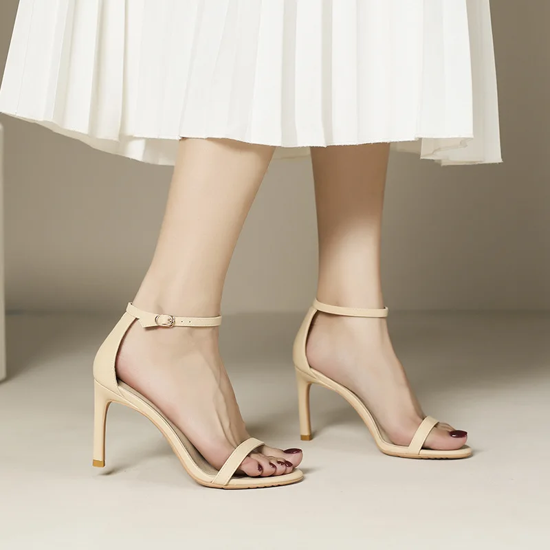 

Women Sandals Summer Sexy Open-toe High Heels Sandalias Mujer Fashion Ankle Strap Thin Heel Sandals for Women Party Dress Shoes