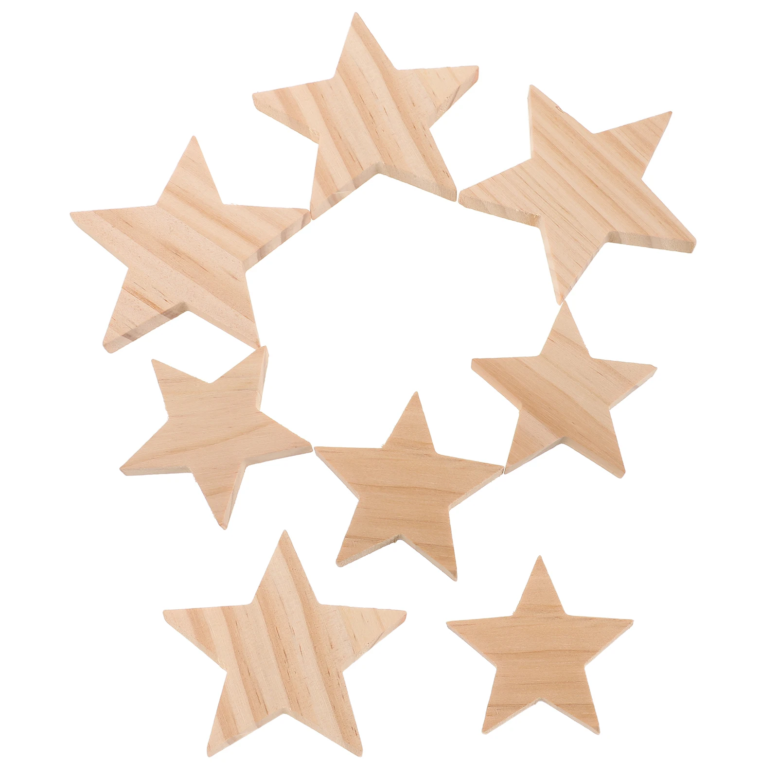 

10pcs Unfinished Wooden Star Cutouts Natural Wood Slices For Diy Crafts Home Decor Painting Staining Blank Ornaments Wood Craft