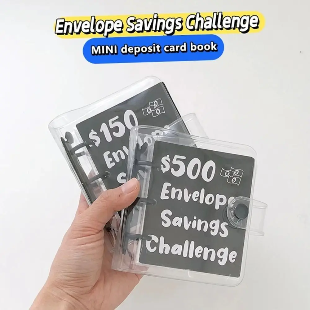 $150/300/500/1000 Mini Budget Binder Reusable Cash Envelopes Savings Challenges Book Waterproof PVC Envelope Savings Challenge