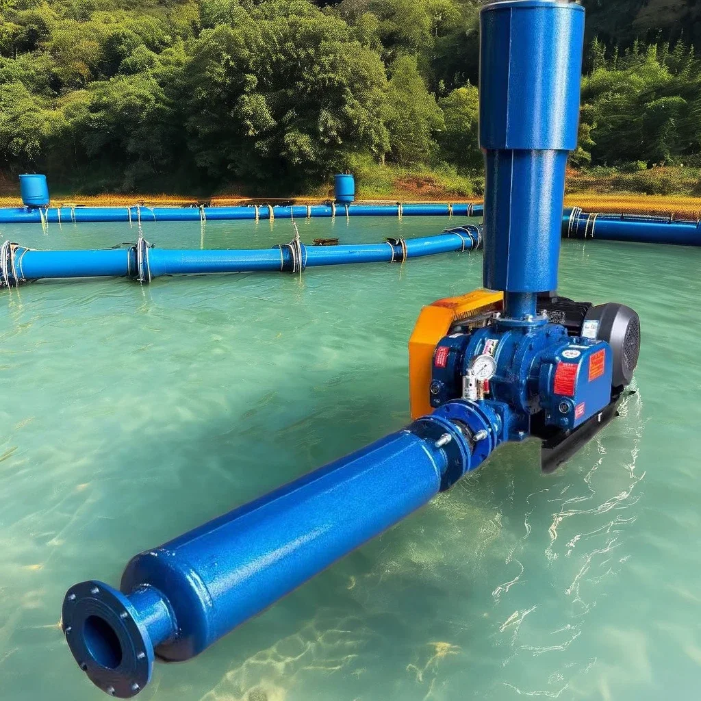 Aerator Industrial Aquaculture Blower Sewage Treatment Vacuum Aeration 3 Lobe Roots Blower