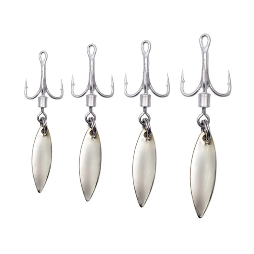100 Uds anzuelo triple señuelo rotación de alta velocidad cucharas ruidosas lentejuelas cebo duro Spinner agua salada aparejos de Pesca de mar accesorios Pesca