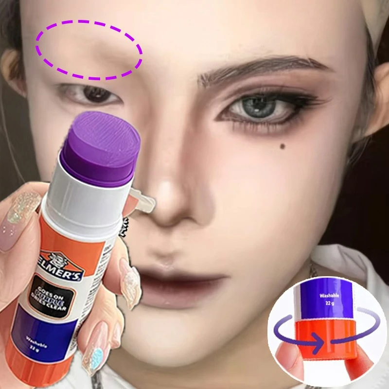色が変わる透明な眉毛接着剤スティック、手作りDIYコスプレ用、洗える、眉毛の形作り、オフィス、学習、文房具用品