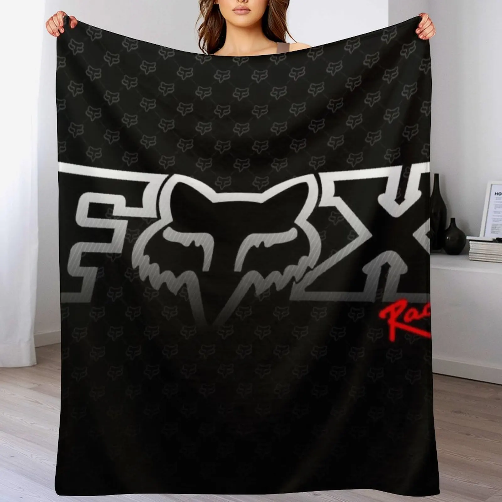 

White red black Racing merch braap mixed colors Throw Blanket