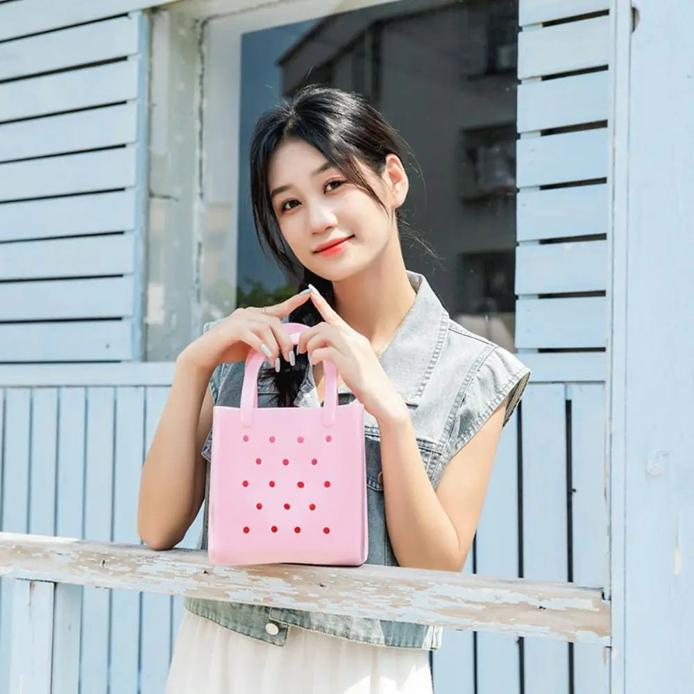 

New PVC Beach Bag DIY Hole Waterproof Handbag Mini Jelly Bag
