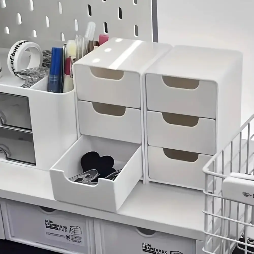 3-Tier Desktop Storage Box Drawer Style Mini Jewelry Box Large Capacity Divider Box