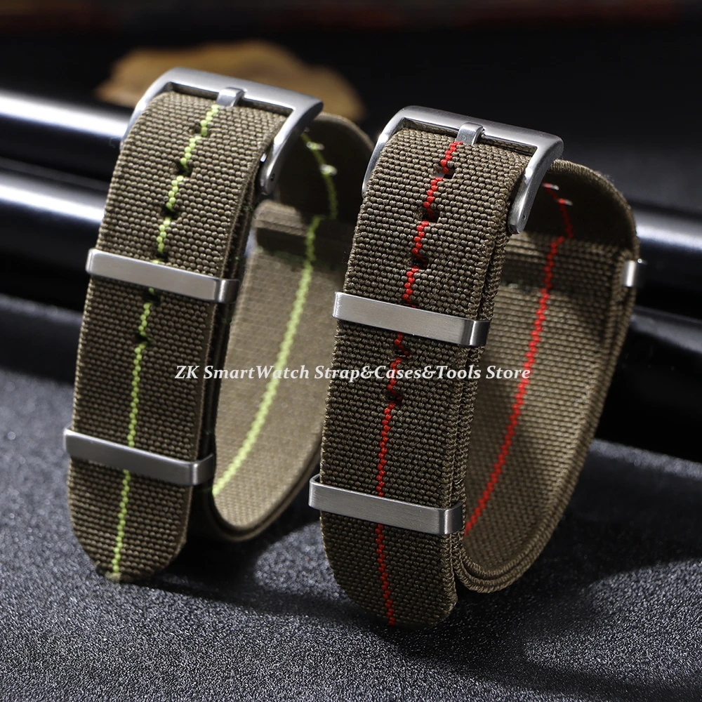 Bracelet de montre en Nylon 18mm 20mm 22mm pour bandes de tissu de sport militaire Omega Bracelet tissé élastique haute densité pour Bracelet Seiko