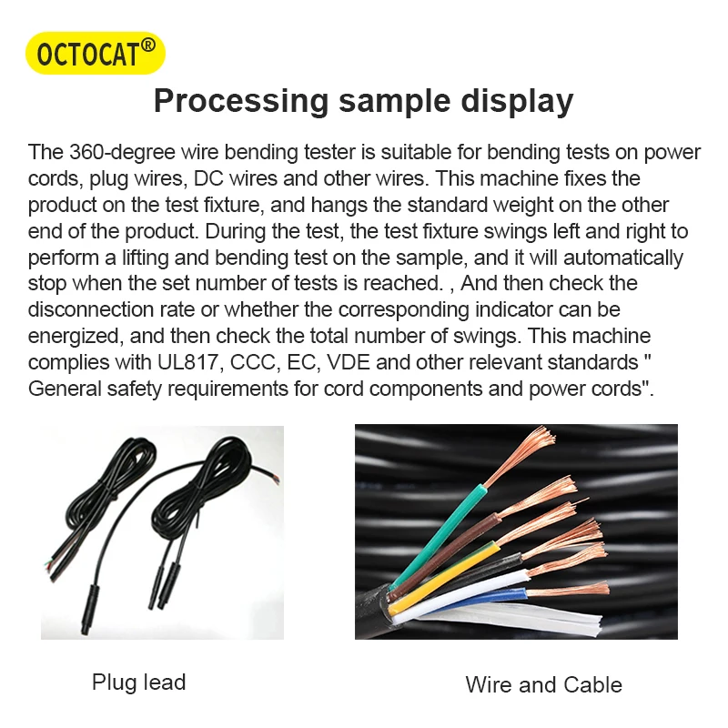 OCTOCAT Wire and Cable Bending Machine, USB/DC Power Cable Various Wire Bending Detectors