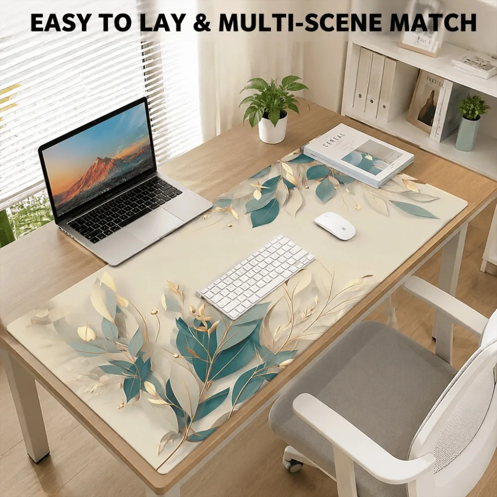 Simple leaf pattern table mat is suitable for office workers and students with large desks. It has compatibility for home office