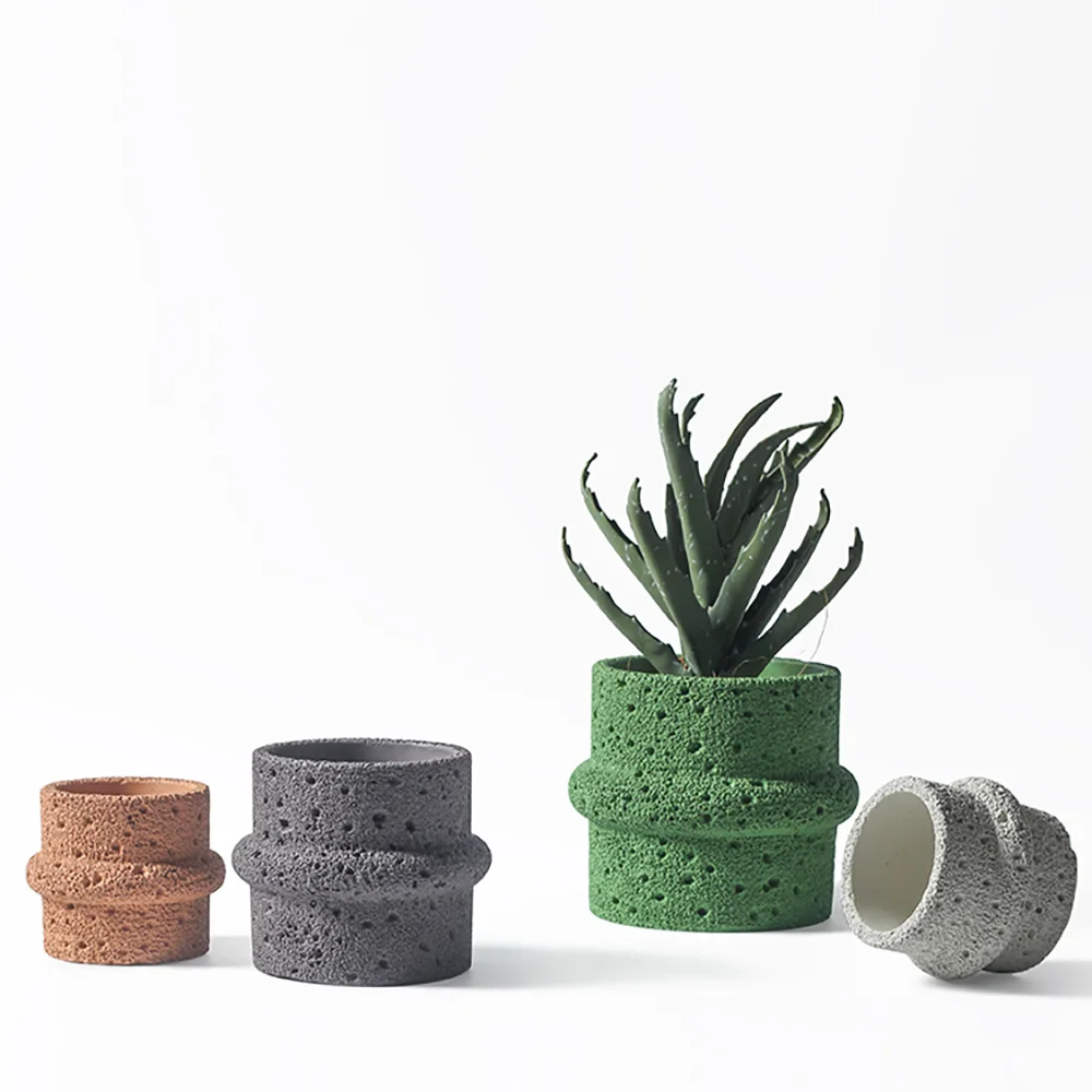 Silicone Mold For Large Cement Moon Texture Succulent Flowerpot，Concrete Jesmonite Big Planter，Many Reuse Create your own DIY