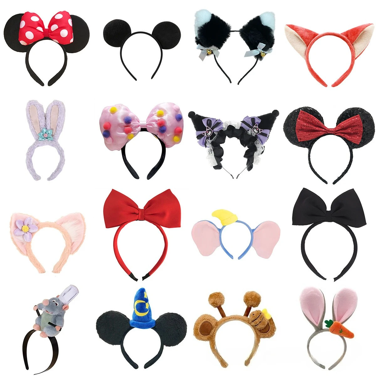 ديزني ستار ديلو عقال Lingnabelle أرنب سماعة أذن ميكي بطاقة الشعر ملاهي ميني الكبار الأطفال غطاء الرأس النساء