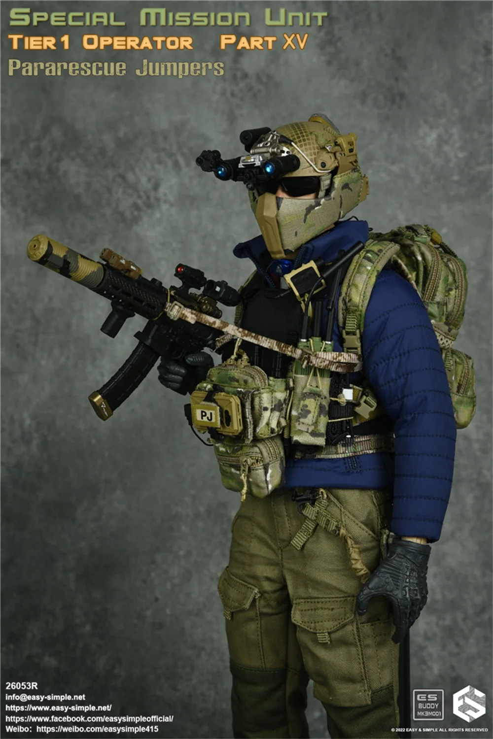 EASY&SIMPLE ES 26053R 1/6 Special Mission Unit Operator Jumpers Action Figure Full Set Model Gift For Fan Birthday Party Collect