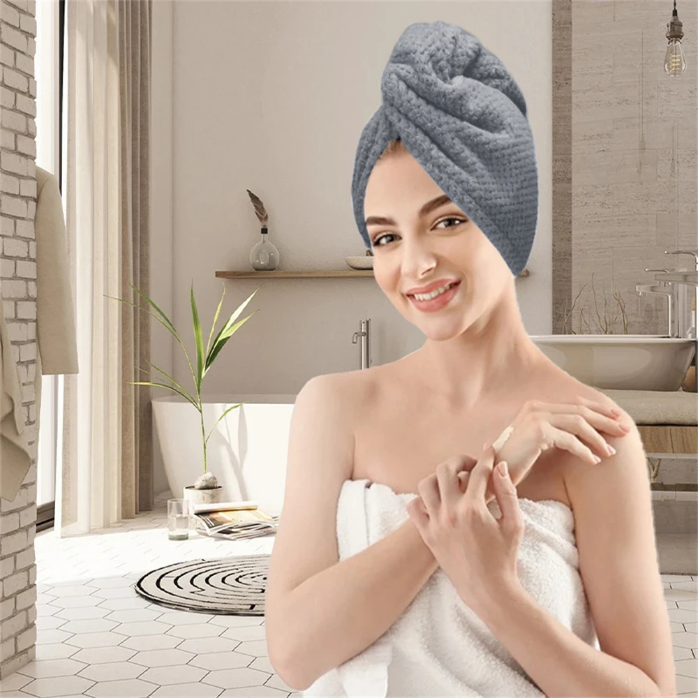 1PC Women'S Quick-Dry Microfiber Headscarves - Hair Drying Cap Absorbent Coral Fleece Towels Thickened Soft Headscarf