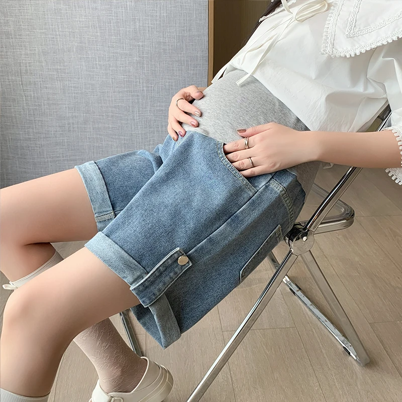 

Maternity Short Pregnant Summer Thin Stretch Denim Casual Pregnancy Short Jean Mommy Clothing Pregnancy Jeans Maternity Clothes