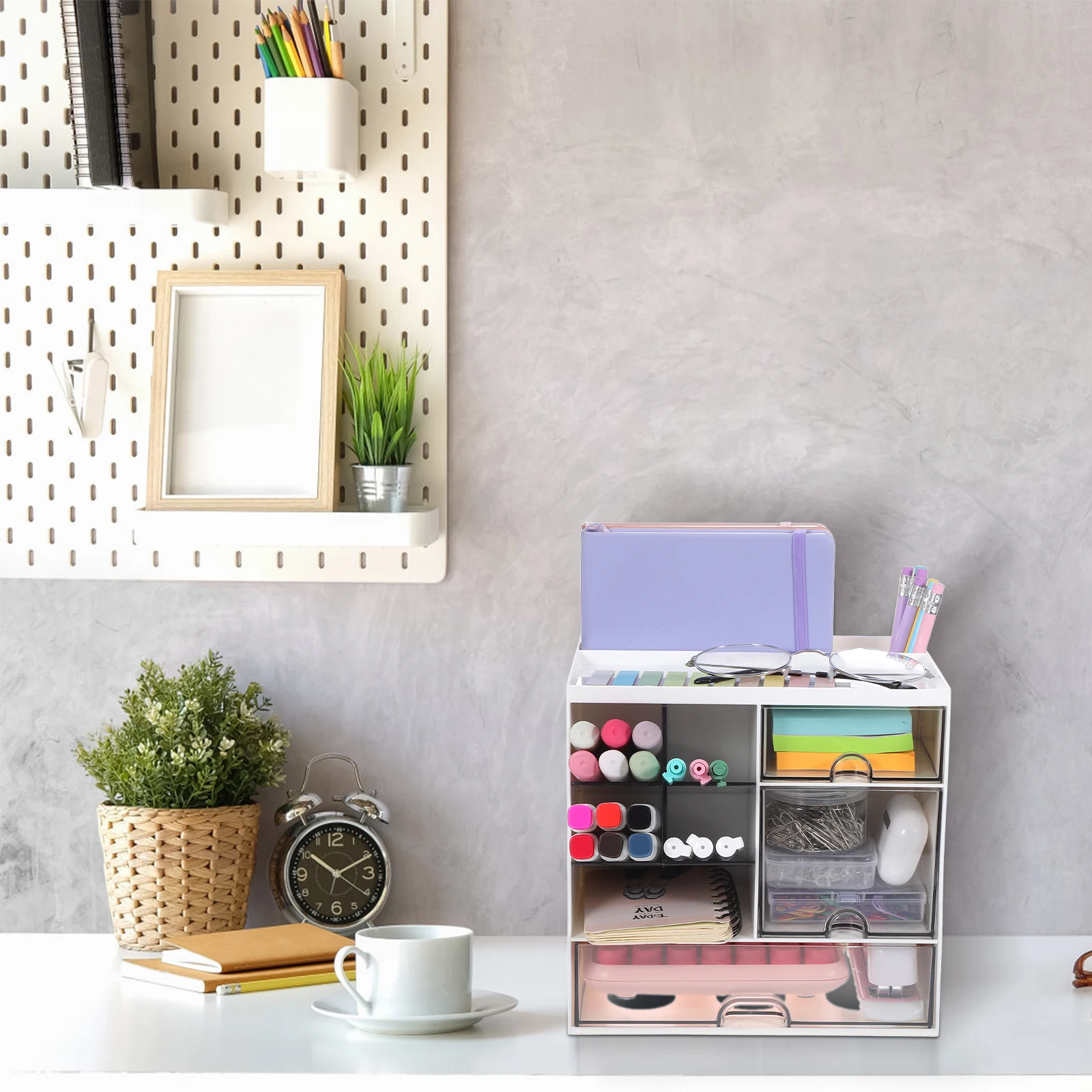 

Clear Drawers ganizer Desktop Storage Box Material Space Saving Multifunctional Use Corner Countertop Diagonal Insert Desk