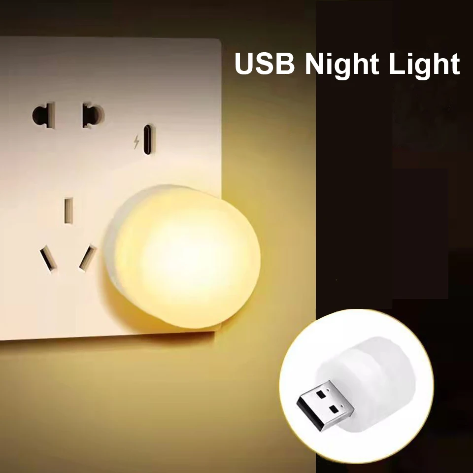 LED Bulb Mini Plug Lights Bulb Portable USB Plug Lamp Eye Protection Night Lights Study Reading Light