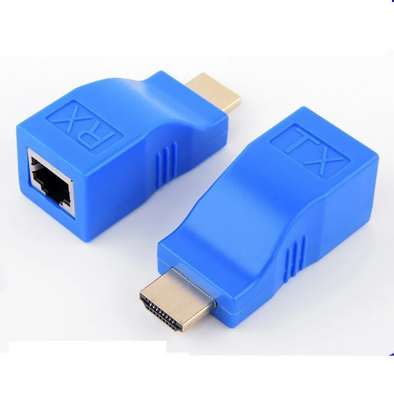 Video Extender HDMI-compatible To RJ45 4K 3D HDTV 1.4 Up To 30M Extension To RJ45 Over Cat 5E/6 Network LAN Ethernet Adapter