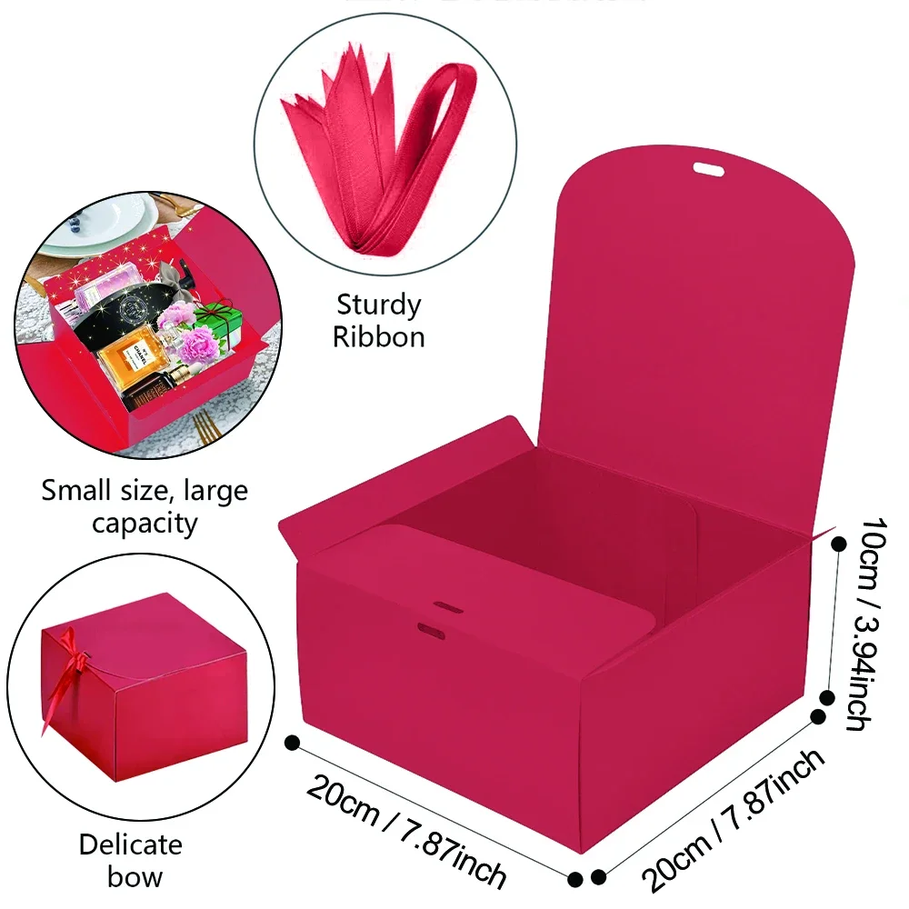 10pcs Wedding Gift Box，bridesmaid gift proposal， Bow Ribbon Birthday Event & Party Decoration Storage Gift， Wrap Bridesmaid Pro view 6