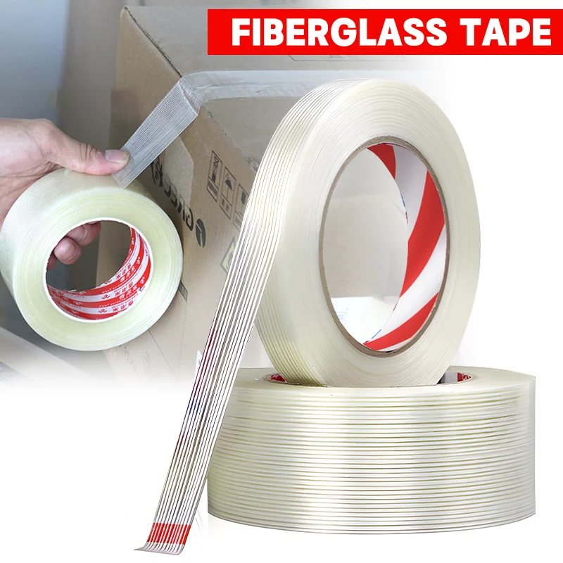 Transparent Waterproof Grid Tapes Striped Fiber Tape Fixed Adhesive Tape Fiberglass High Temperature Resistance High Viscosity