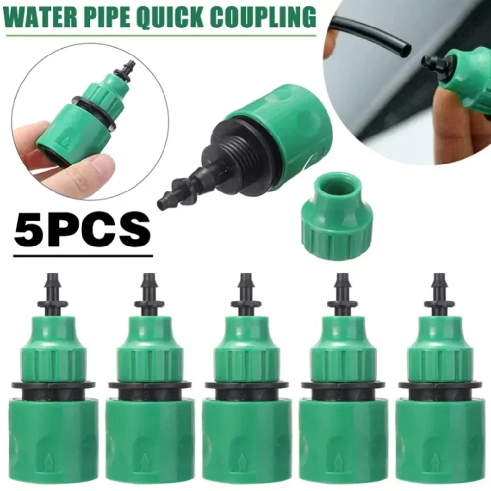 5 Practical 4/7, 8/11mm Plastic Garden Hose Quick Connectors, Garden Irrigation Adapter Connectors, Drip Irrigation Tools