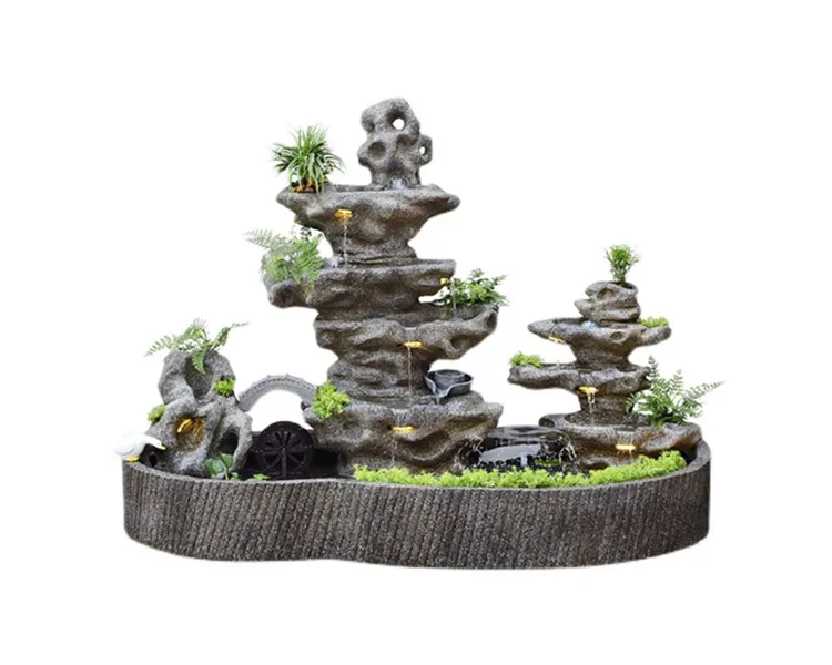 Courtyard Garden Outdoor Landscape Large-scale Engineering Natural Stone Rockery Flowing Water Fountain