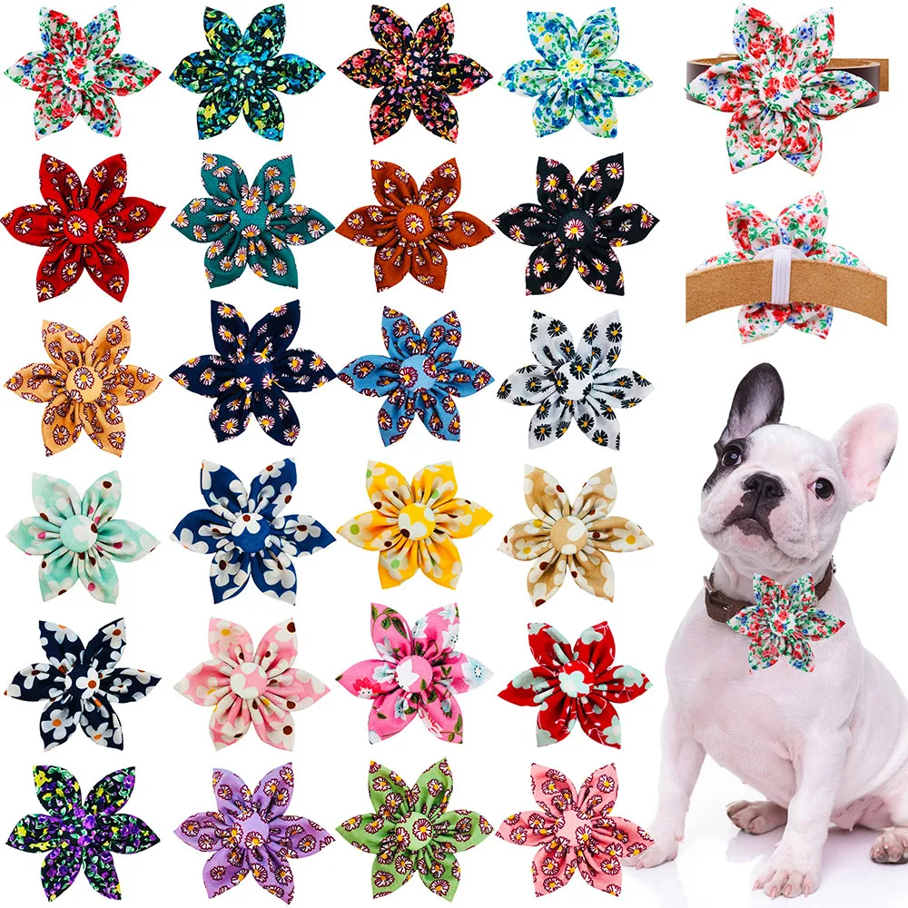 30pcs Bulk Flower-Collar Dog Accessories Dog Bow Tie Pet Collar Accessories Flower for Dog Collar Dog Flower Collar Accessories