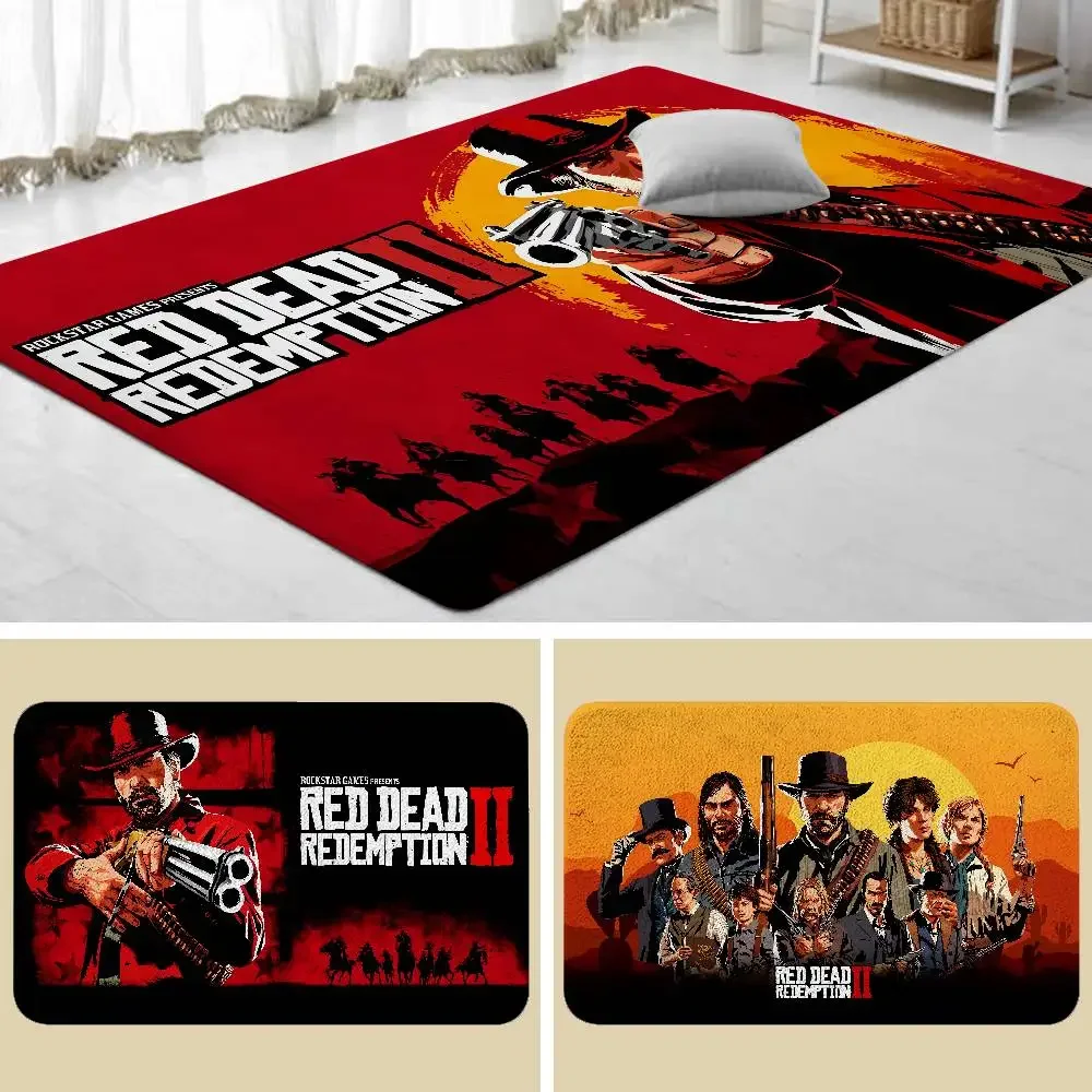 R-Red Dead Game R-Redemption 2 Floor Mat Bathroom Absorbent Mat Simple Door Dirt-resistant Mat Kitchen Mat Foot Mat Entry Mat