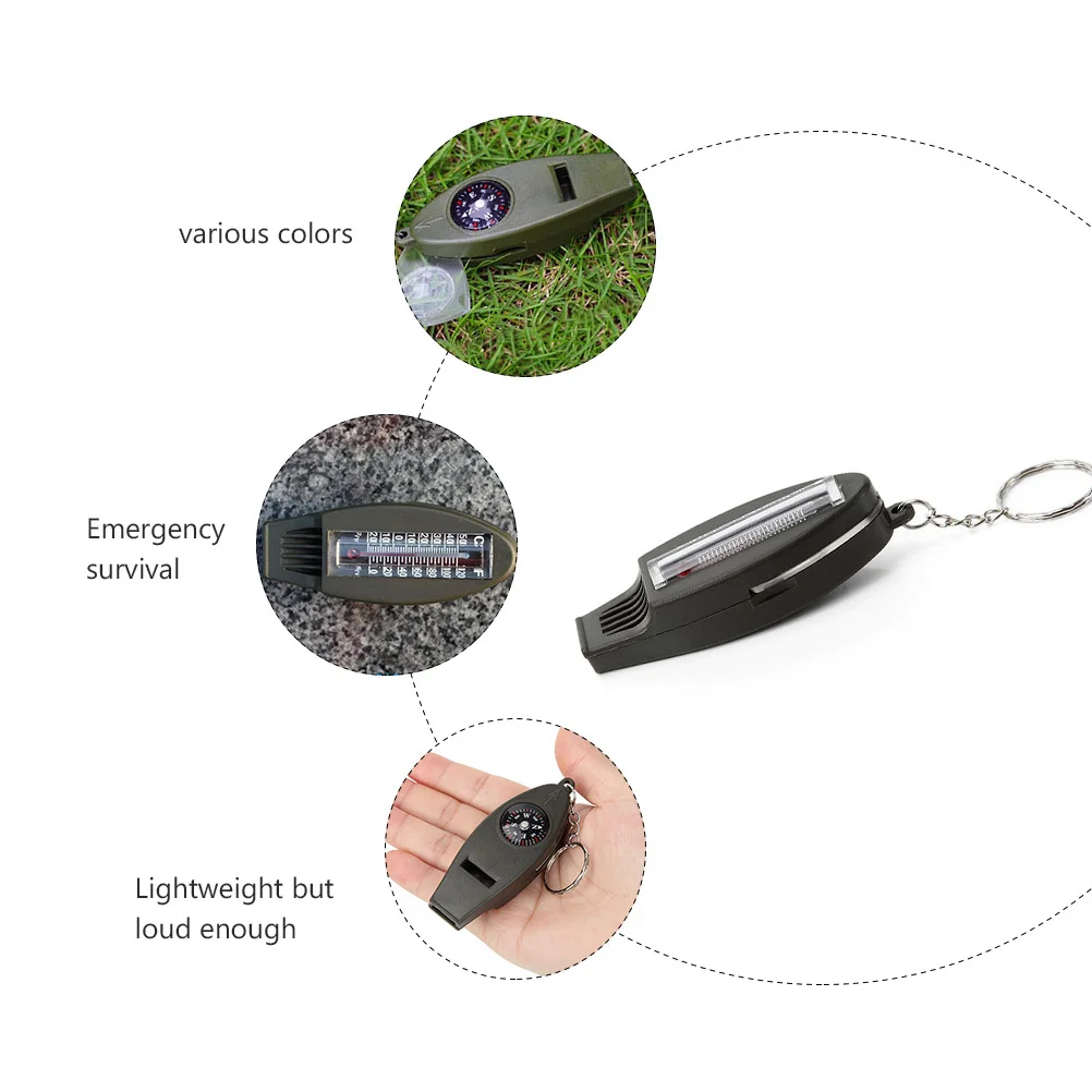 3 قطعة صفارات بقاء محمولة متعددة الوظائف في حالات الطوارئ والمشي لمسافات طويلة والتخييم والتسلق بصوت عال مادة ABS متينة