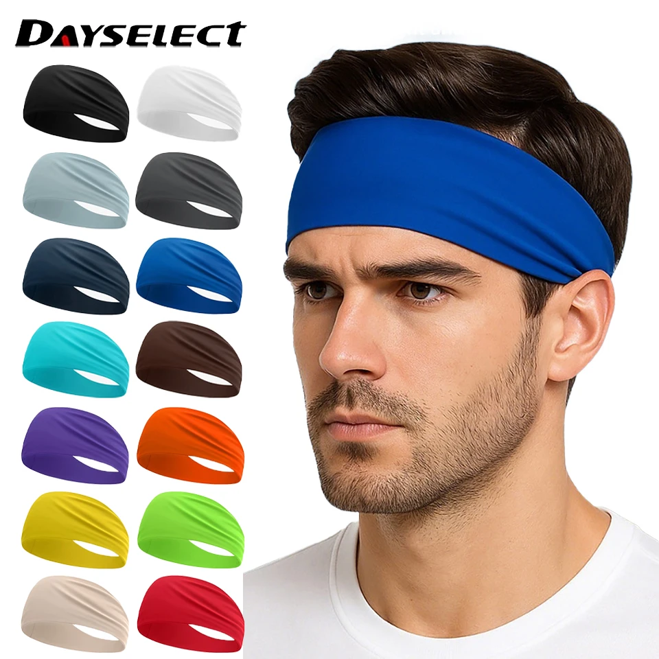 1Pcs Summer Ice Silk Sports Headband Wider Breathable Ice Silk Stretchable Milk Silk Running Yoga Wicks Away Sweat Hair Band