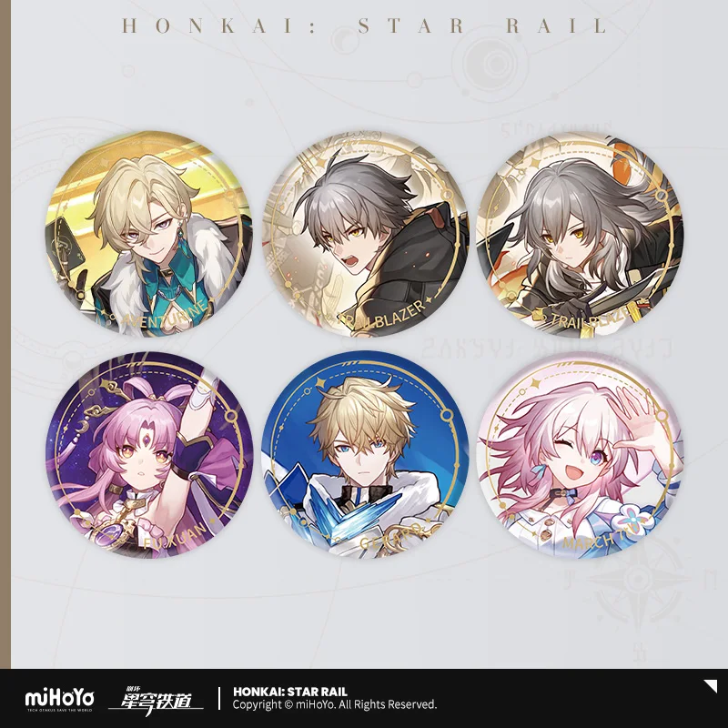 

Presale Honkai: Star Rail Official Merchandise Preservation Paths Tinplate Badge Aventurine Fu Xuan Caelus Stelle Gepard March 7