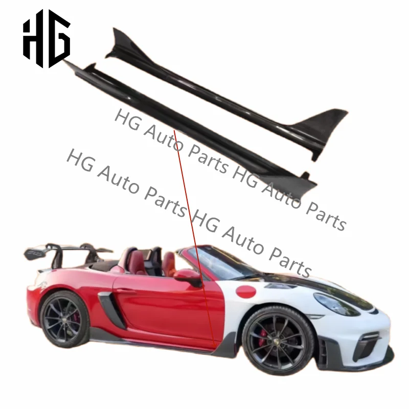 

High Quality Carbon Fiber Side Skirts Door Panel Decoration Trims Car Accessories For 2009-2016 Porsche Cayman 981 982 718