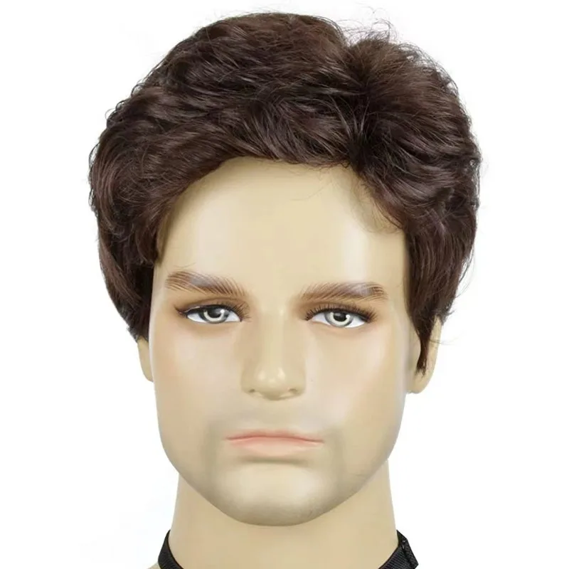 Synthetic Short Straight Wig Black Wigs for Men Natural Hair With Bangs Daily Cosplay Wig ﻿ image 3