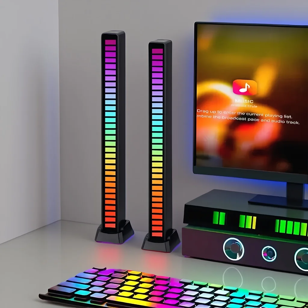 

Управление звуком музыки RGB 32 светодиодный звукосниматель - ритм-атмосферный свет для бара/автомобиля/телевизора, игрового настольного компьютера