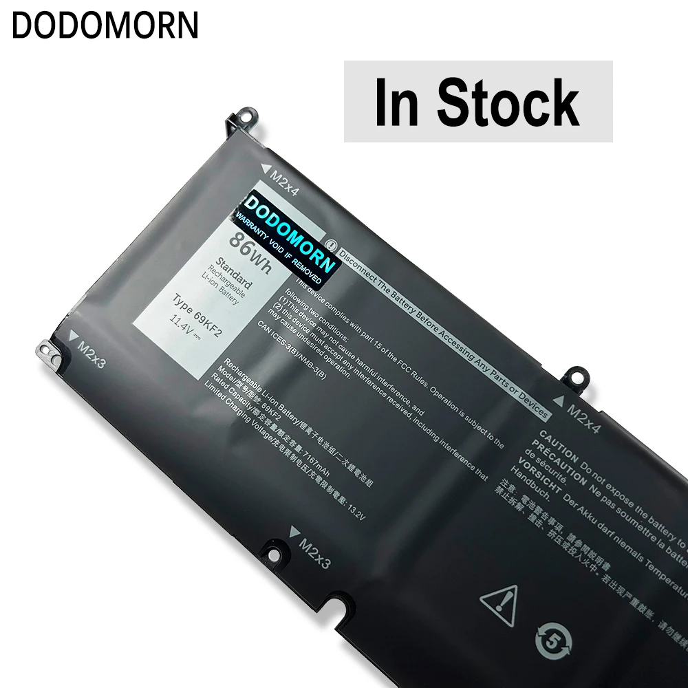 DODOMORN 100% جديد 69KF2 86WH بطارية عالية الجودة لديل M15 M17 R3 XPS 15 9500 G7 7500 الدقة 5550 P100F P45E P91F P87F00