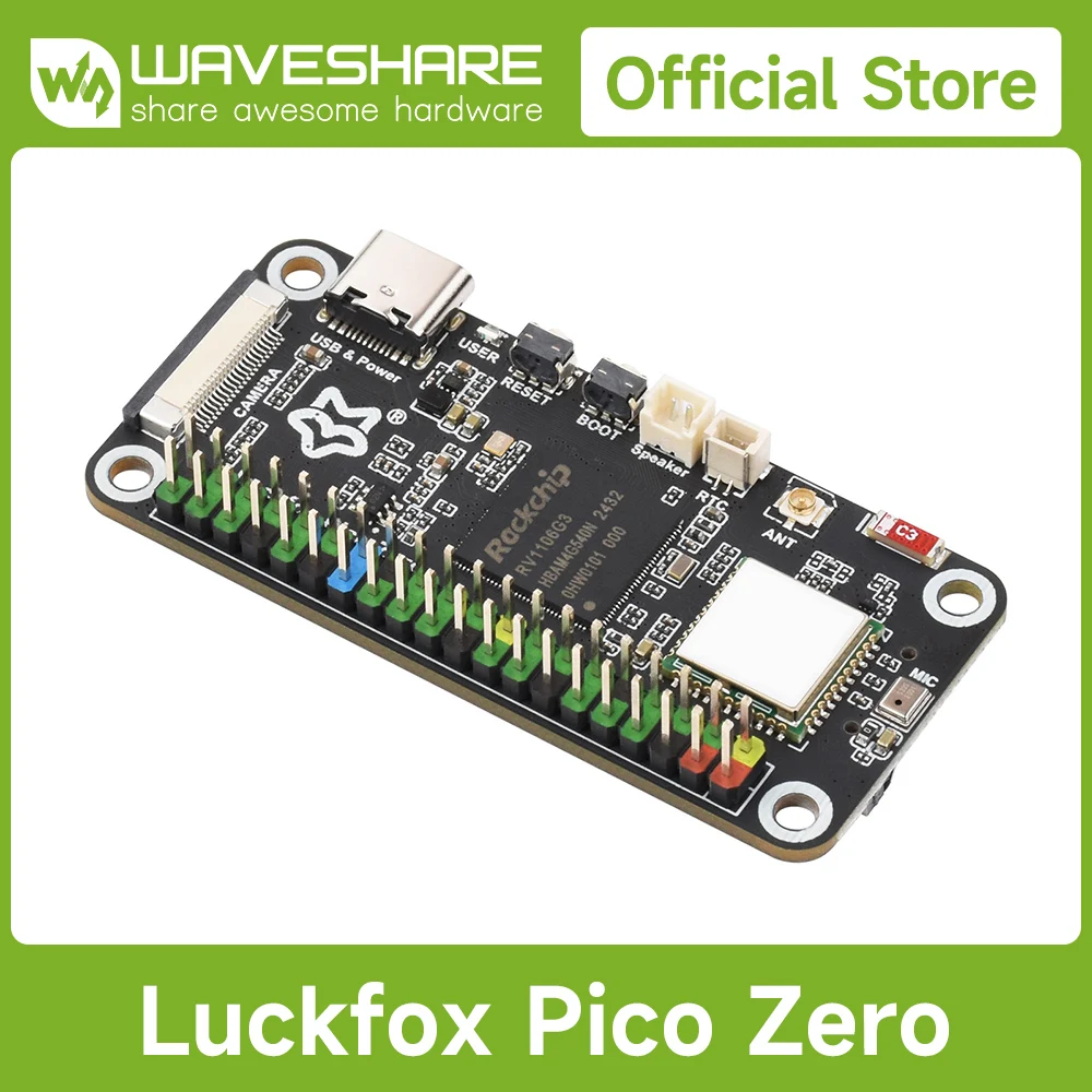 

Waveshare Luckfox Pico Zero Linux Micro Development Board, Based On Luckfox RV1106G3 Chip, 1 TOPS, 8GB eMMC, With Wireless