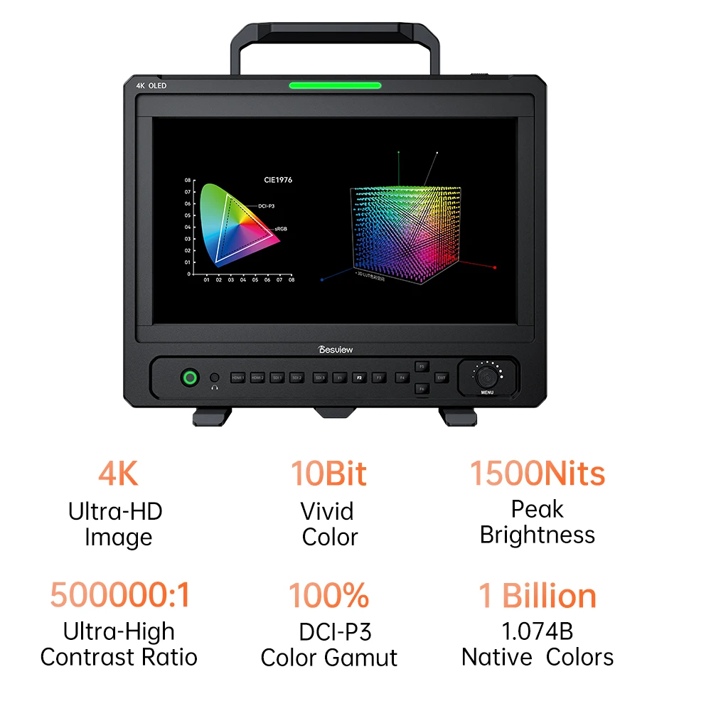 Desview OL14 Director Monitor 1500Nits Brightness 13.3 inch 10Bit 4K Ultra-HD AMOLED Video Monitoring for Making Video Movies