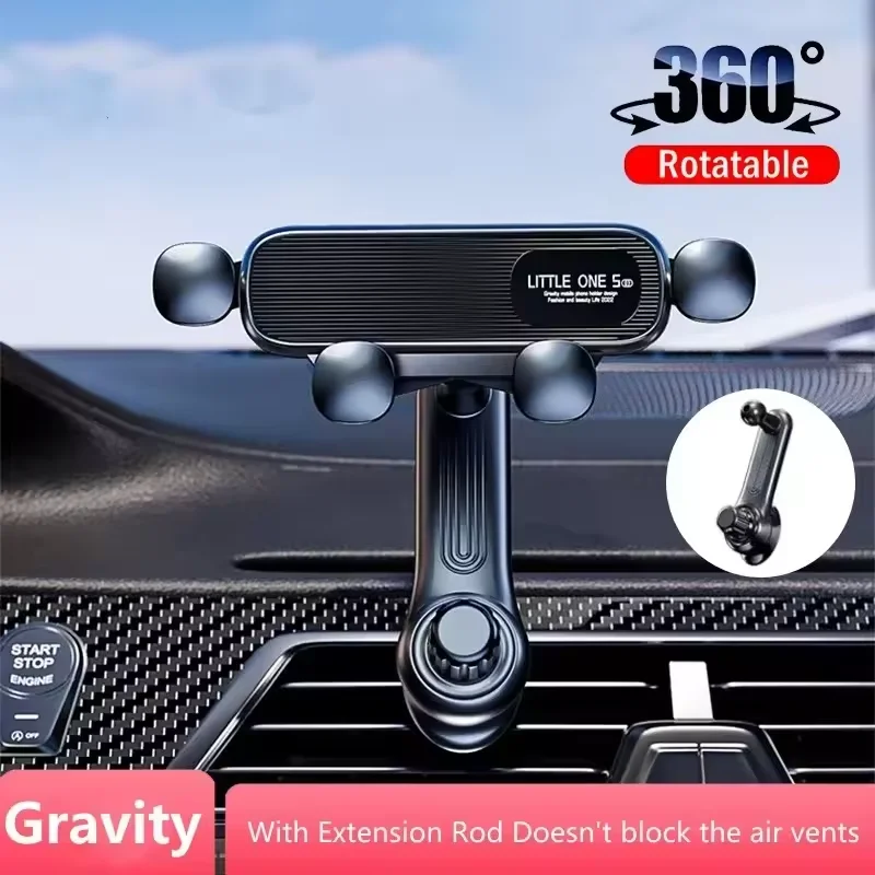 Car Phone Holder 360 ° Full Rotation Air Outlet Hook Sensor Navigation Universal Suitable For iPhone Samsung Google Huawei 2025