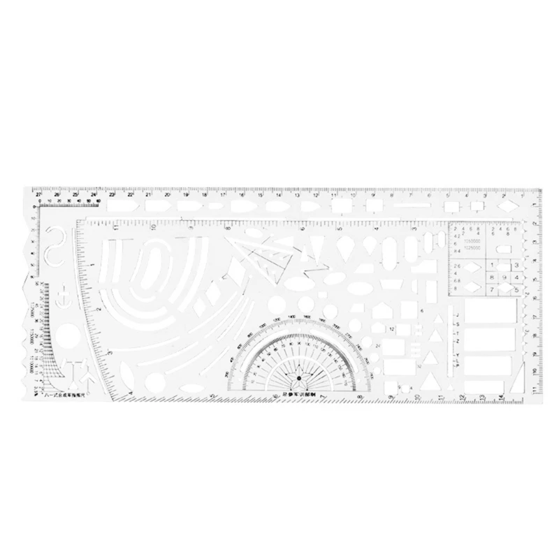 Military Protractors Flexible Drawing Stencil Command Ruler Office Supplies