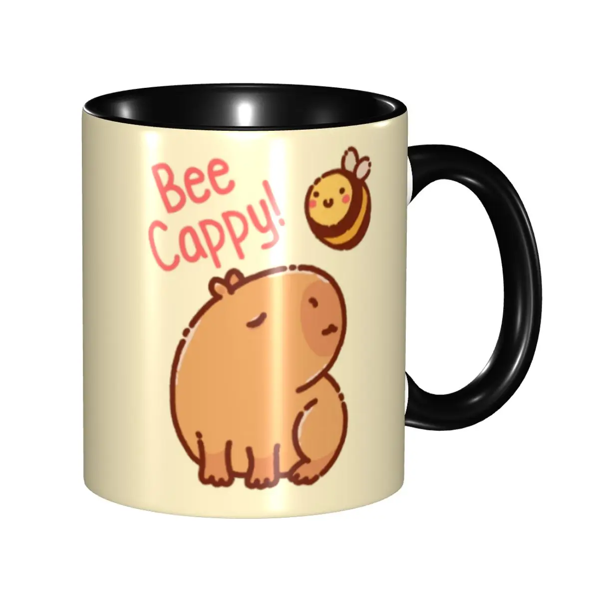 

DIY Bee And Capybara Ceramic Mugs Customized Bee Cappy Coffee Cups Creative Gift