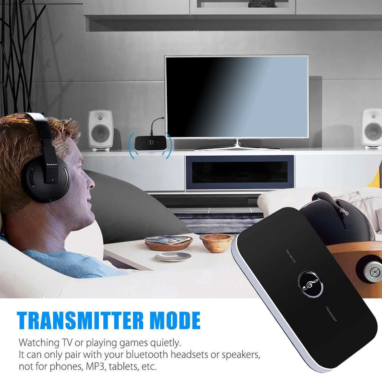 

5.0 Transmitter Receiver 2 In 1 Wireless Aux 3.5Mm Adapter For Car Home Stereo System Built-In 600Mah Up To