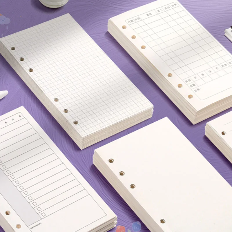 Fotografia 3: Papel de Refil A6 com 6 Furos, Páginas Internas em Branco para Caderno Planejador, Inserções Substituíveis