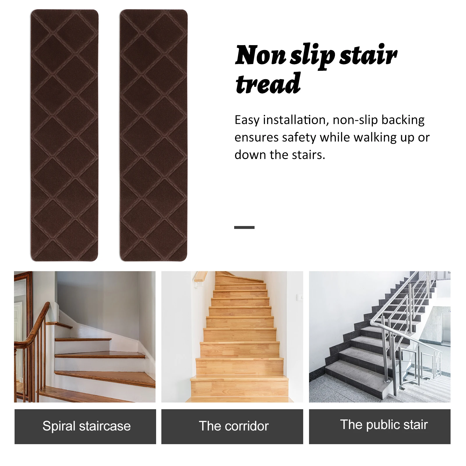 

4pcs Anti-slip Stair Treads PVC Soft Material Non-slip Backing Reusable Cut as Needed Home Decor Suitable for Any Interior