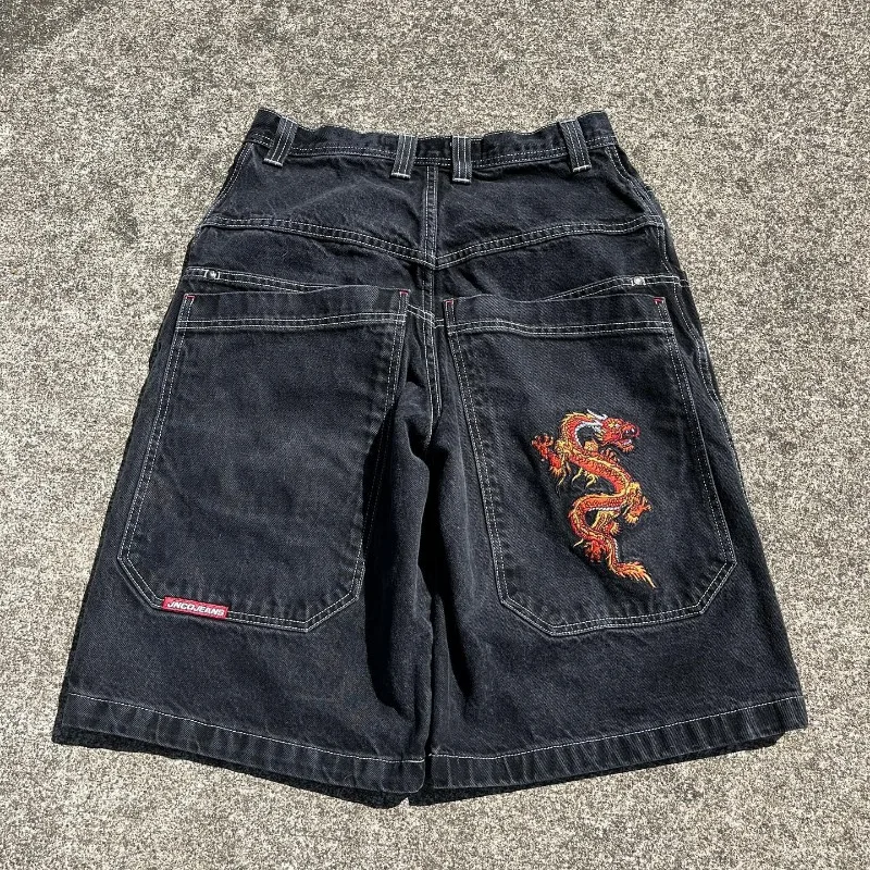 Y2K Shorts JNCO Hip Hop Pocket Harajuku Baggy Denim Gym Shorts vintage printing Men Women Casual Basketball Shorts Streetwear