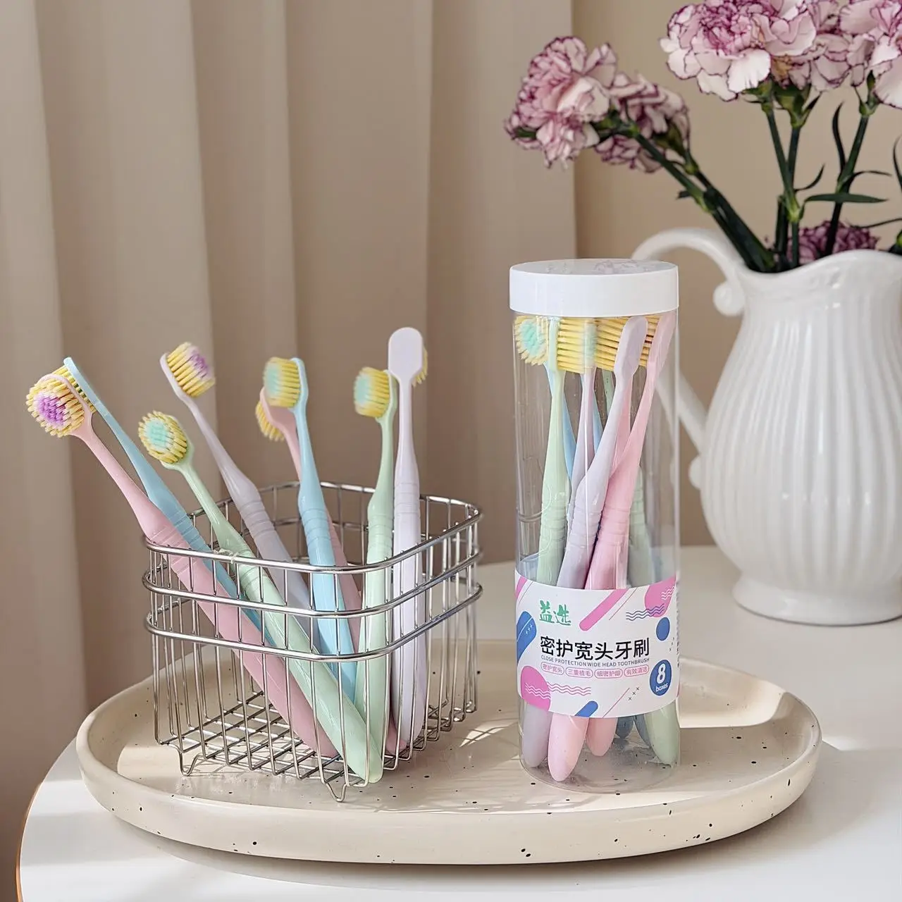 8-pack-toothbrush-soft-bristle-adult-convex-wide-head-household-high-end-large-head-toothbrush