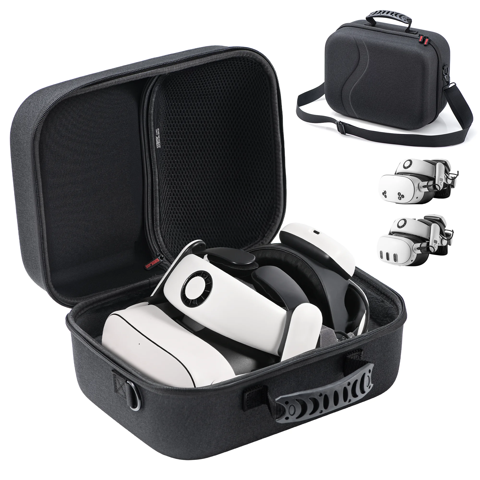

Мягкий чехол-кейс для Meta Quest 3/Quest 3S, совместимый с BOBOVR S3 Pro/Kiwi Design, с отделением для аккумулятора и ремешка для головы, жесткий дорожный кейс